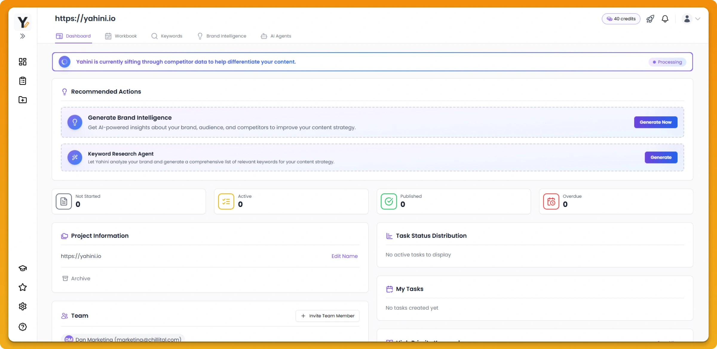 Yahini Dashboard New Project!