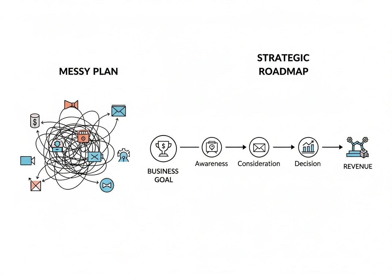 Messy Process vs Strategic Content Roadmap