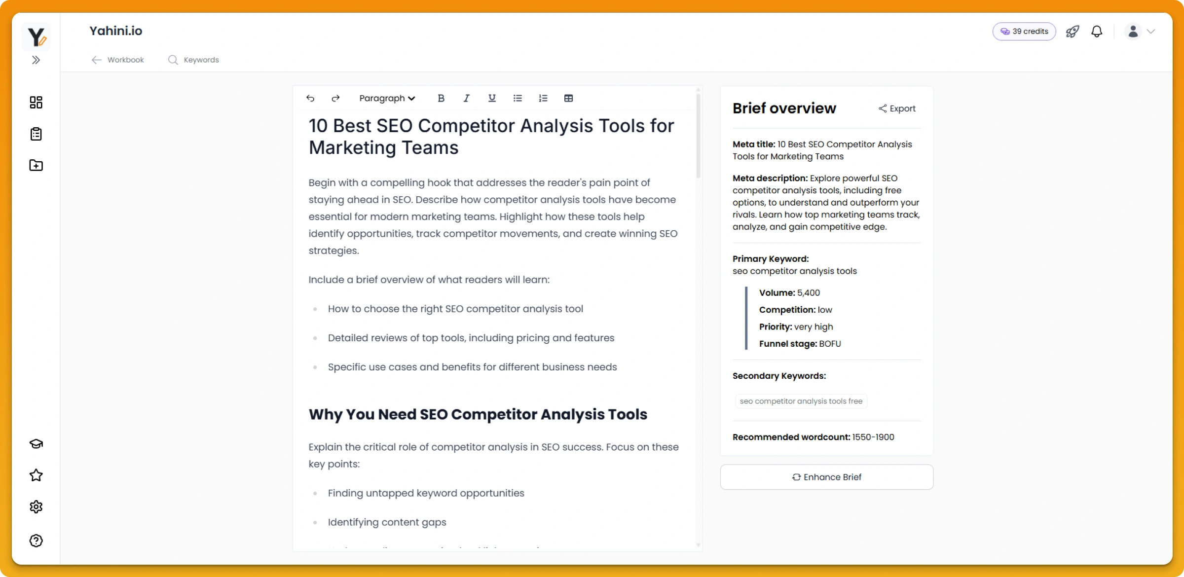 Yahini Content Brief Yahini Content Brief!