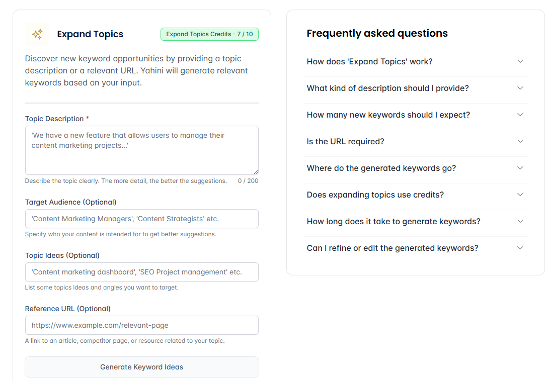 Yahini Expand Topics!