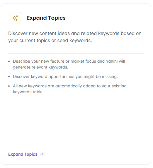 Yahini Expand Topics!