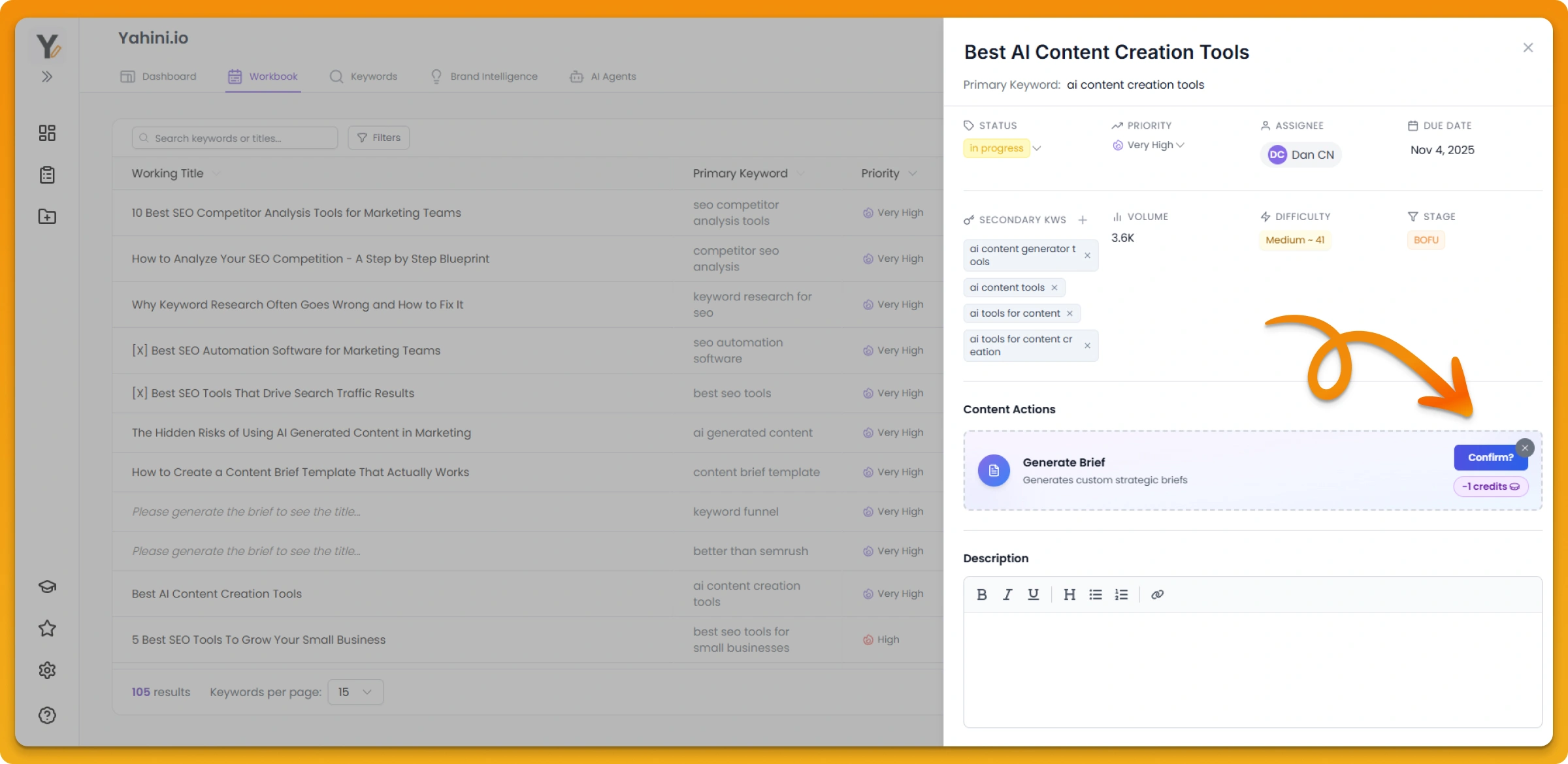 Yahini Generate Brief Yahini Generate Brief!